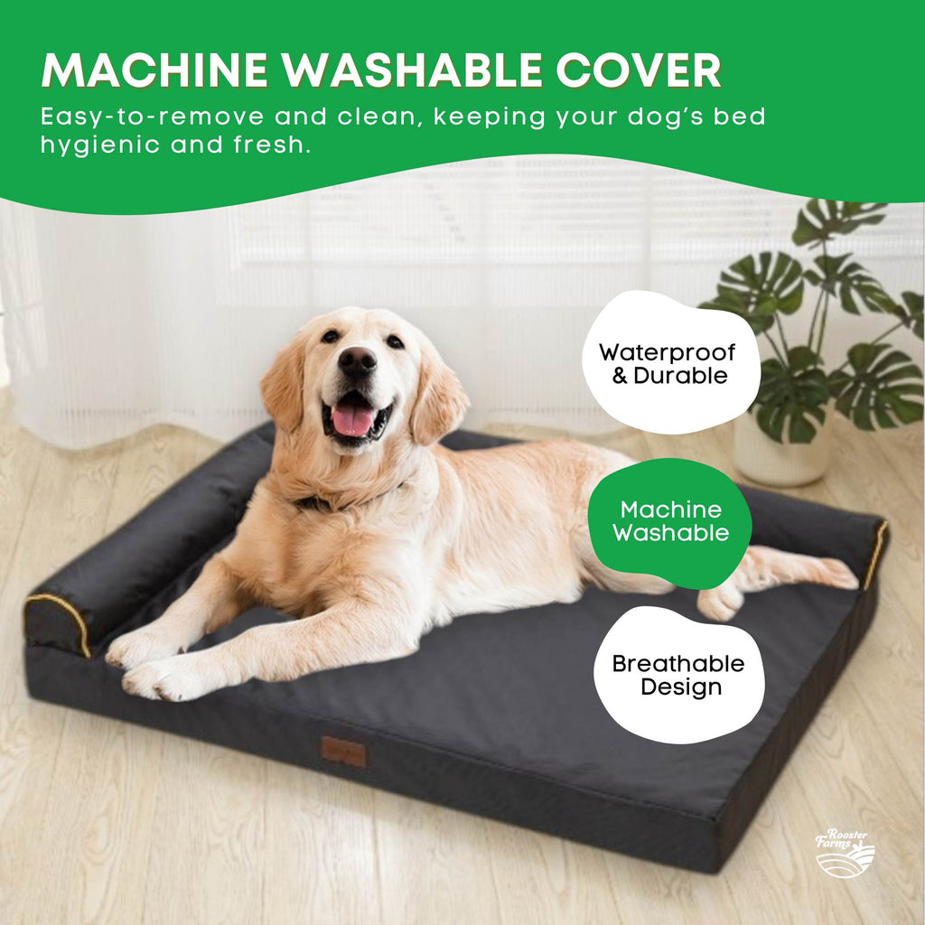 Rooster Farms Supportive Dog Bed XL Grey