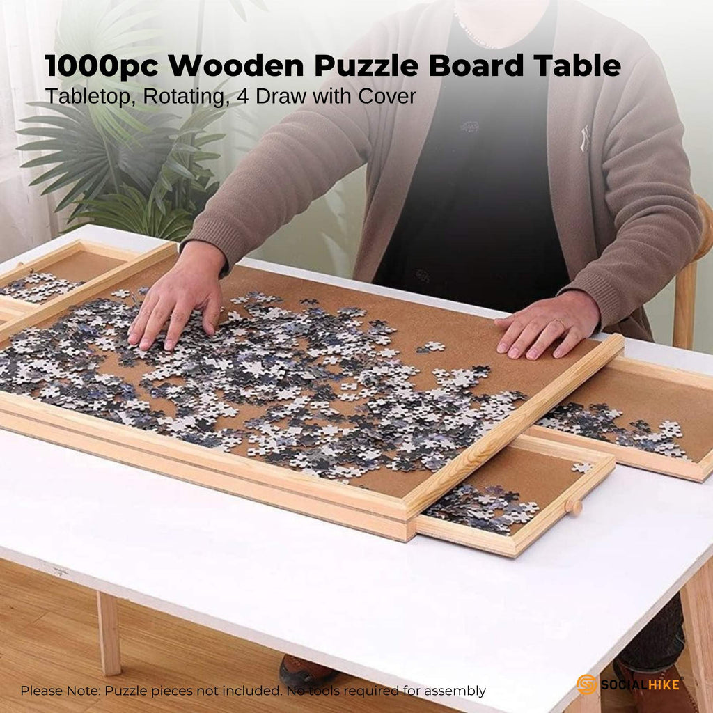 Social Hike Rotating Puzzle Board, 1000 pcs, Wood, shown in a real setting
