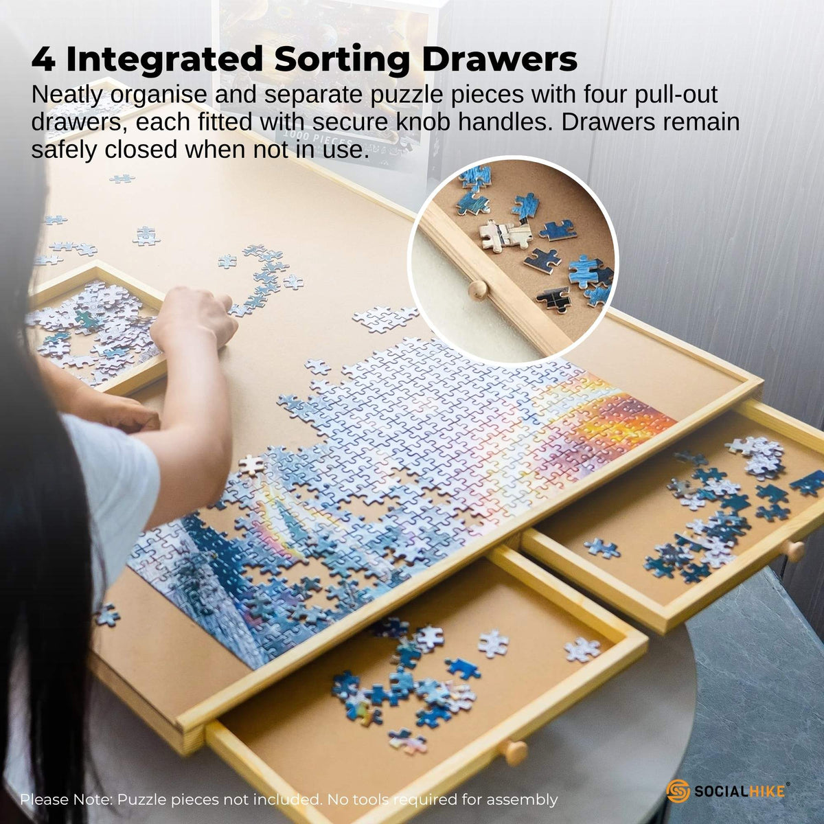 Social Hike Rotating Puzzle Board, 1000 pcs, Wood, shown in a real setting, photo 6 of 6