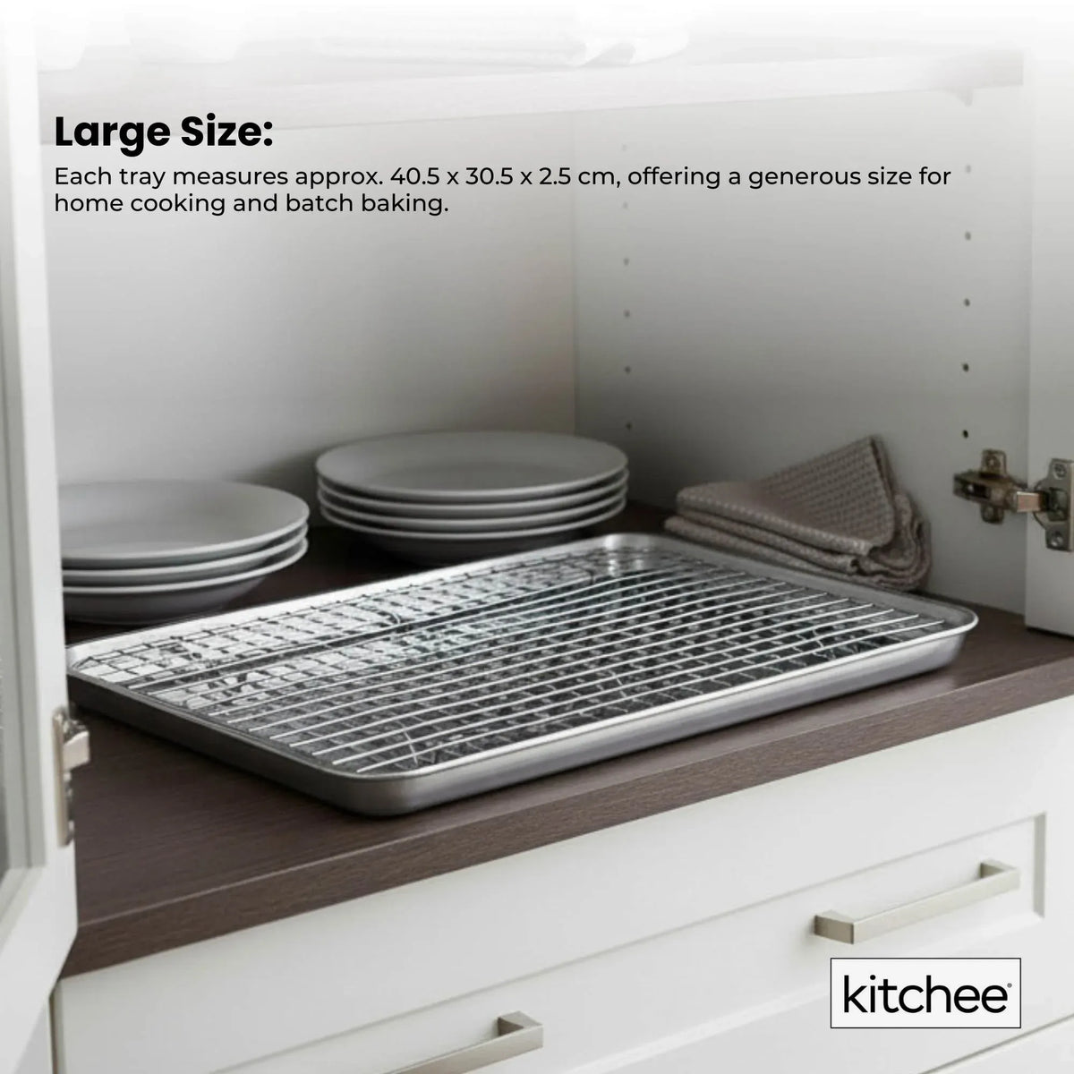 Kitchee Stainless Steel Baking Tray and Cooling Rack Set, 4 Piece