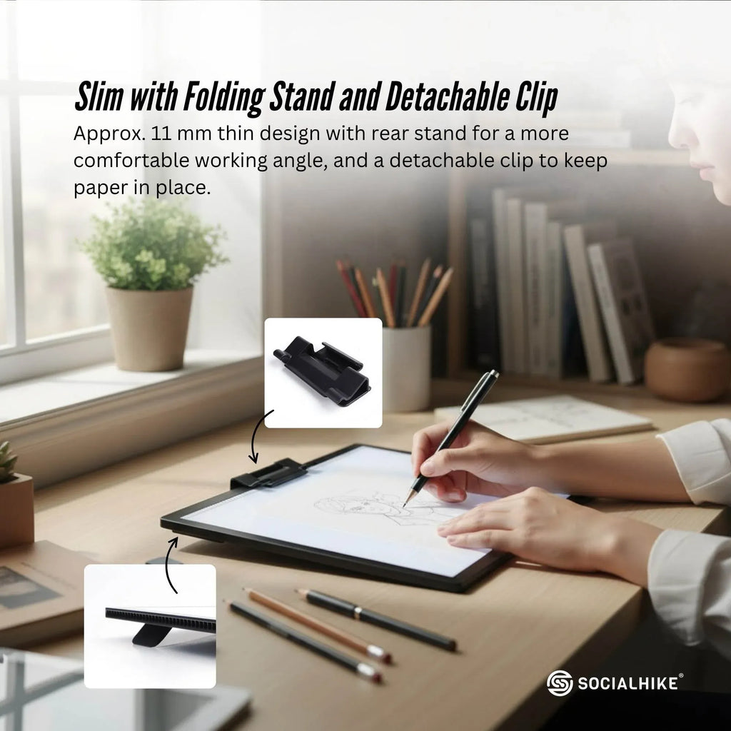 Social Hike A3 LED Light Pad Tracing Board Rechargeable USB-C 3000mAh