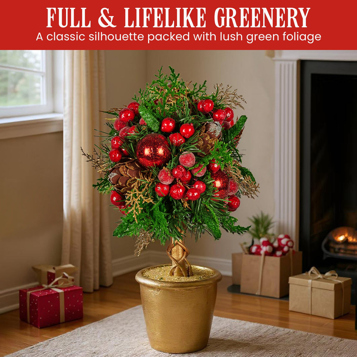 Christabelle Decorated Tabletop Topiary Tree, 36 cm