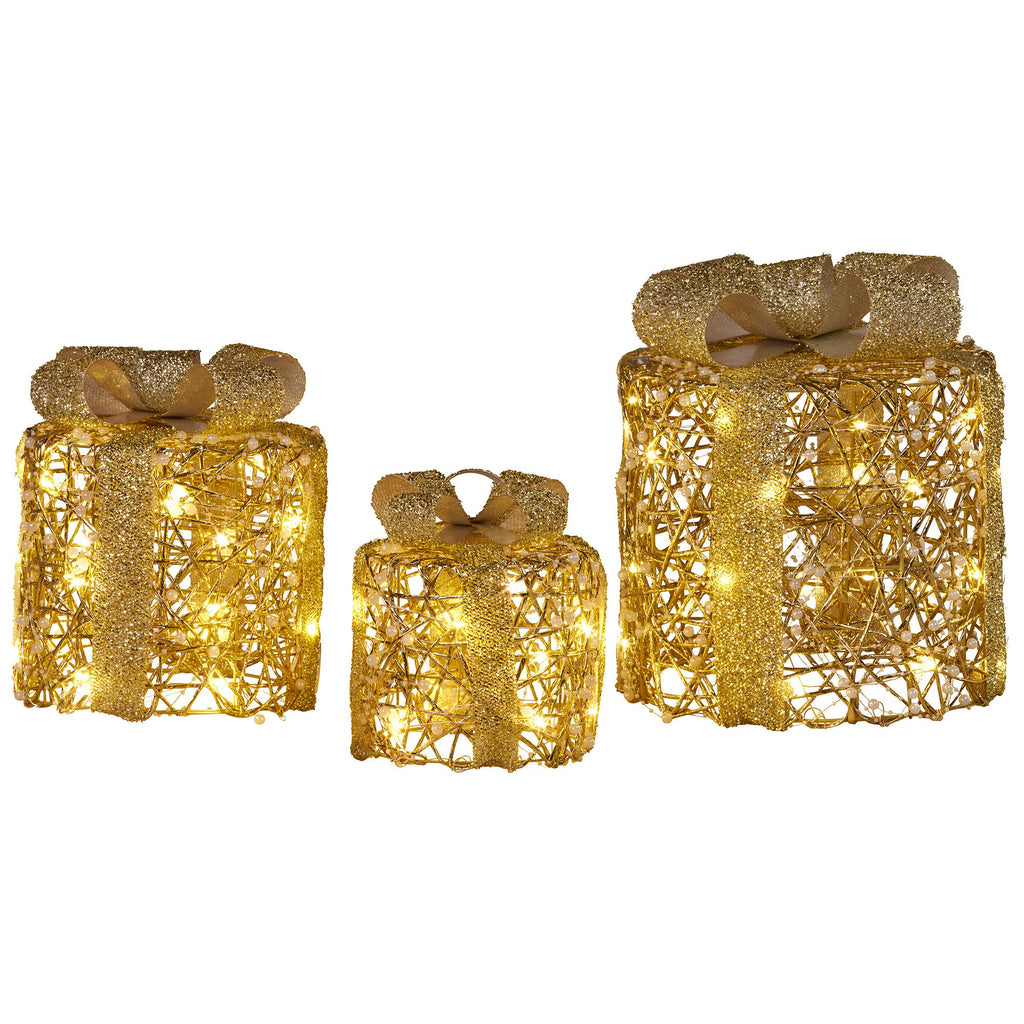 Christabelle LED Christmas Gift Box Display, Set of 3