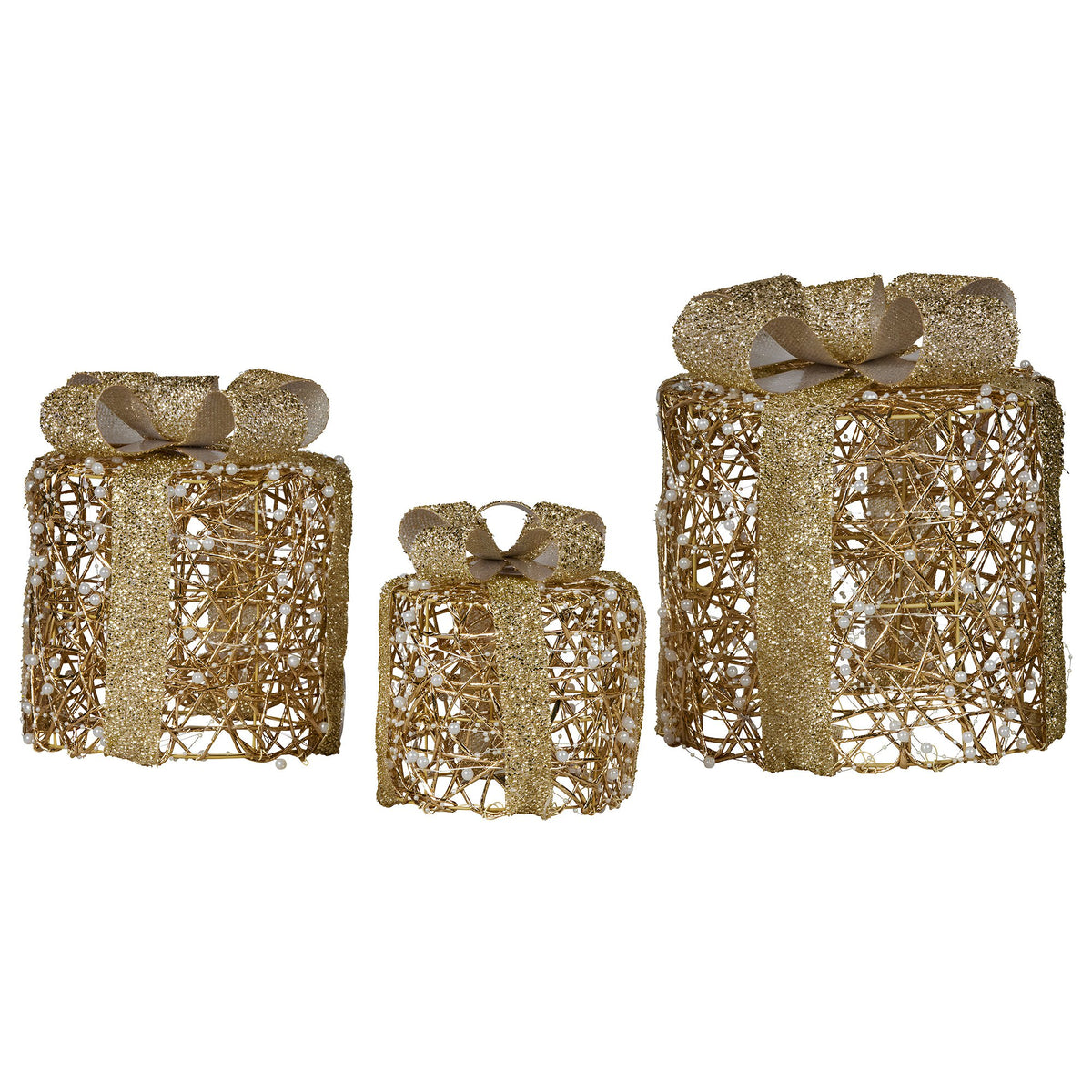 Christabelle LED Christmas Gift Box Display, Set of 3