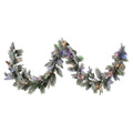 Christabelle Snowy Spruce Garland with LED Lights, 2.7 m