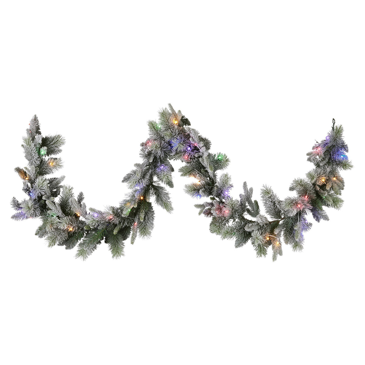 Christabelle Snowy Spruce Garland with LED Lights, 2.7 m
