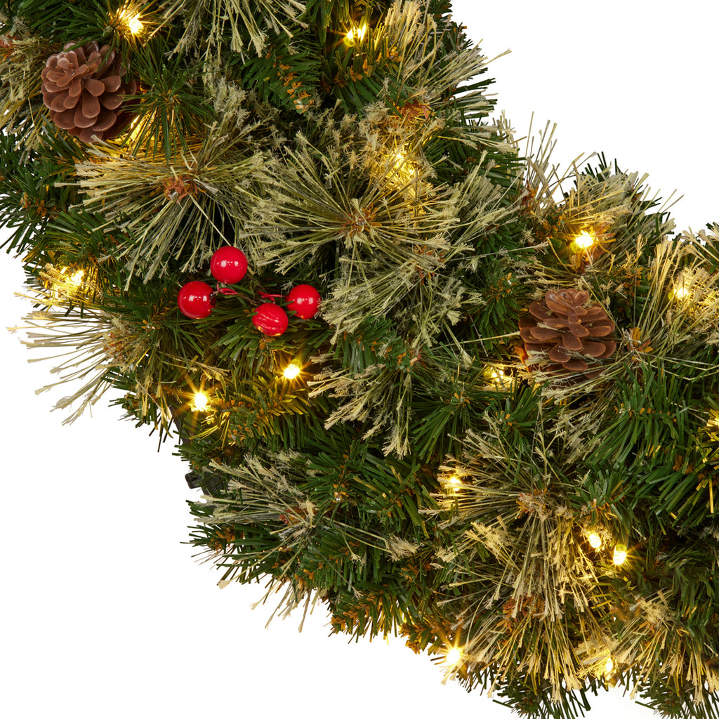 Christabelle 61cm Christmas Bristle with LED Lights Front Door Decoration Ornament