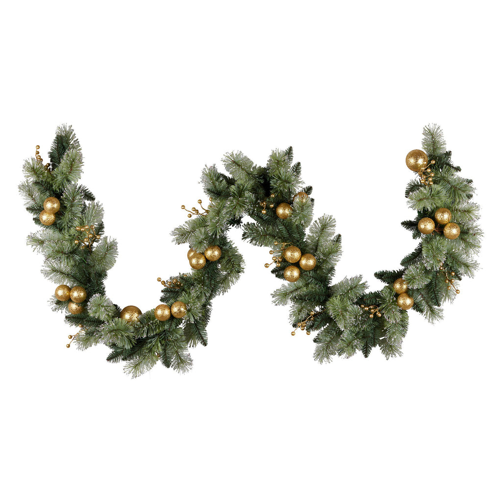 Christabelle Gold Bauble Garland with LED Lights, 2.7 m