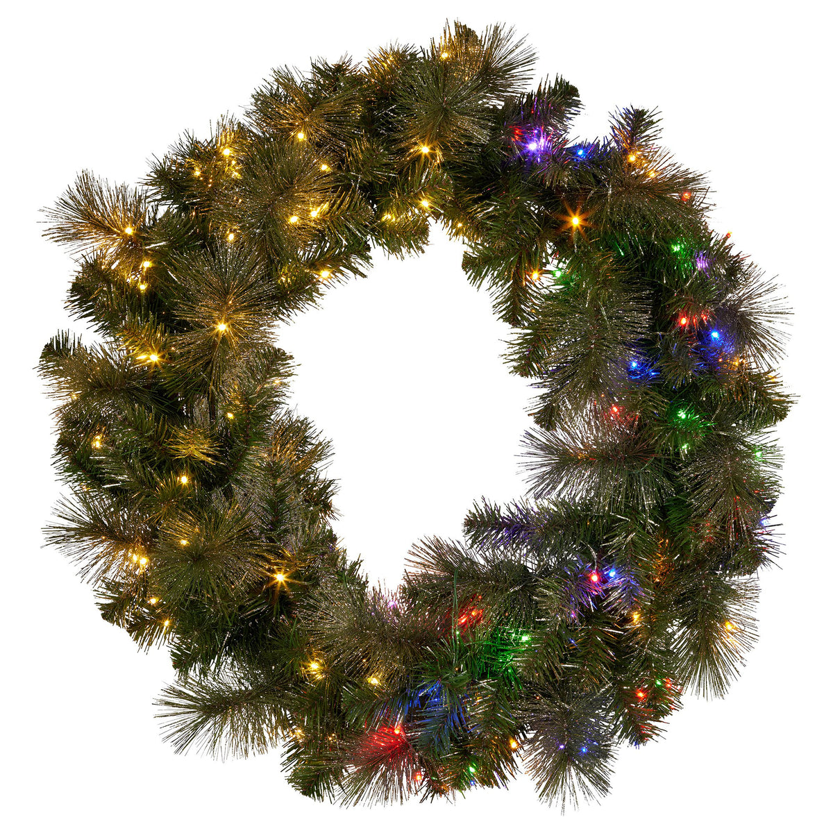 Christabelle Split Double Door Wreath with LED Lights, 122 cm