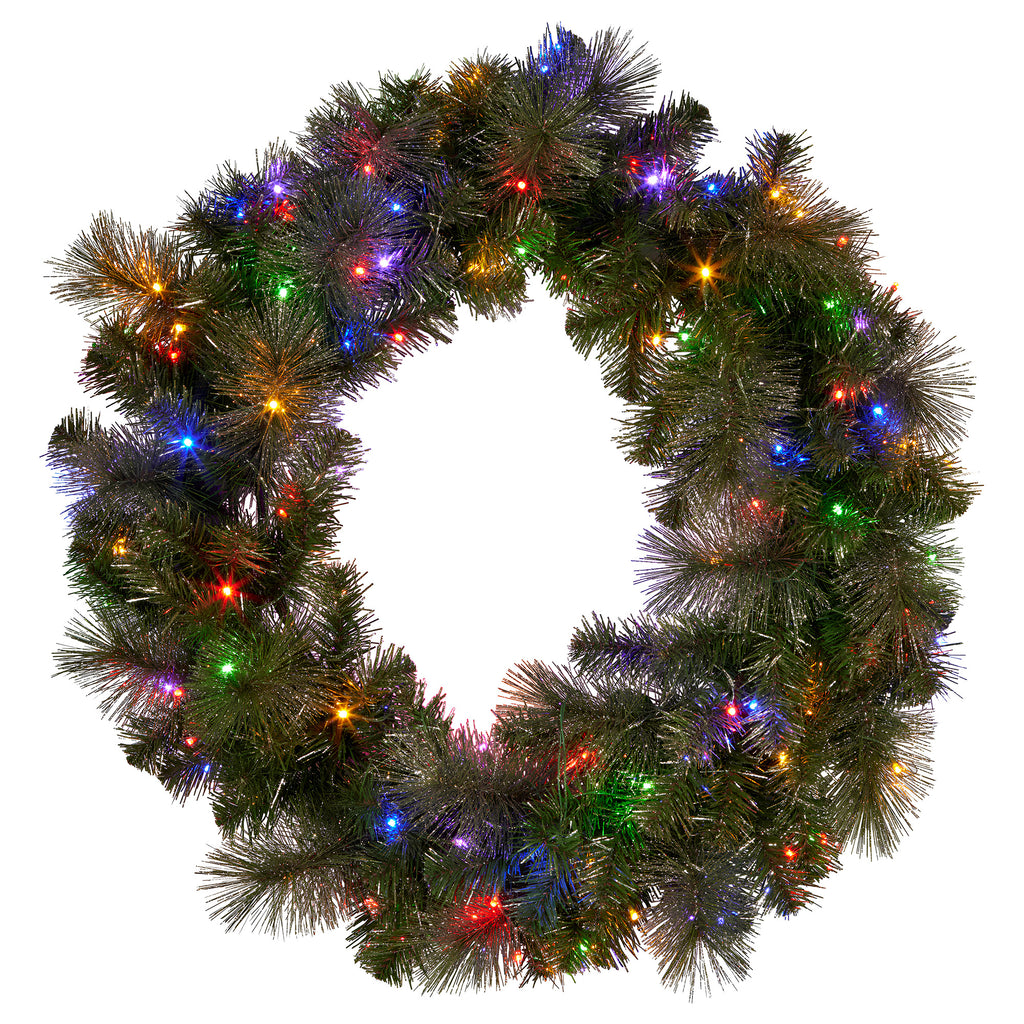 Christabelle Split Double Door Wreath with LED Lights, 122 cm