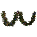 Christabelle Gold Glitter Pine Garland with Multi-Function LEDs, 2.7 m