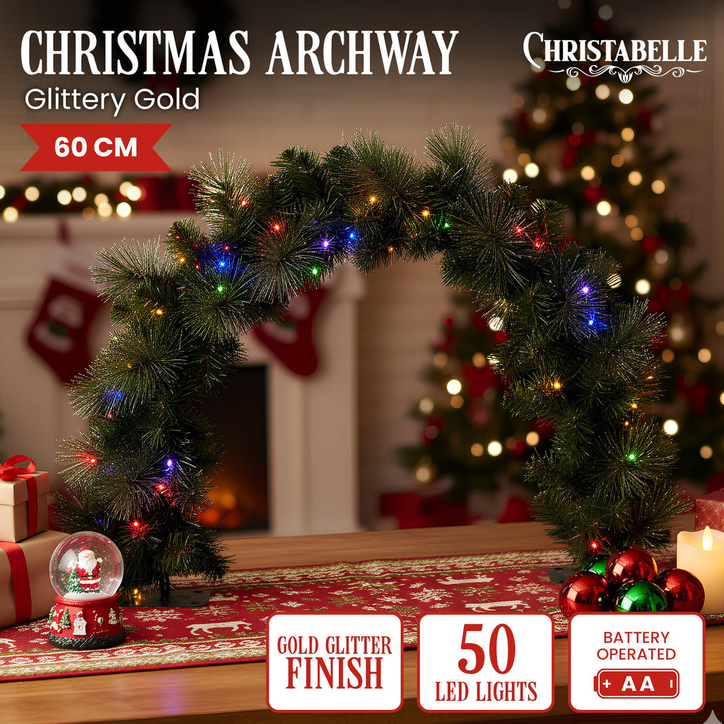 Christabelle Tabletop Christmas Archway with LED Lights, 60 cm