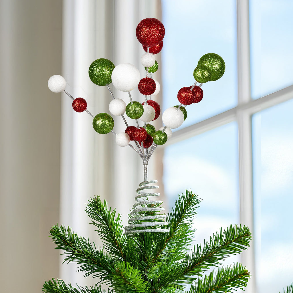 Christabelle Glitter Bauble Christmas Tree Topper, 30 cm