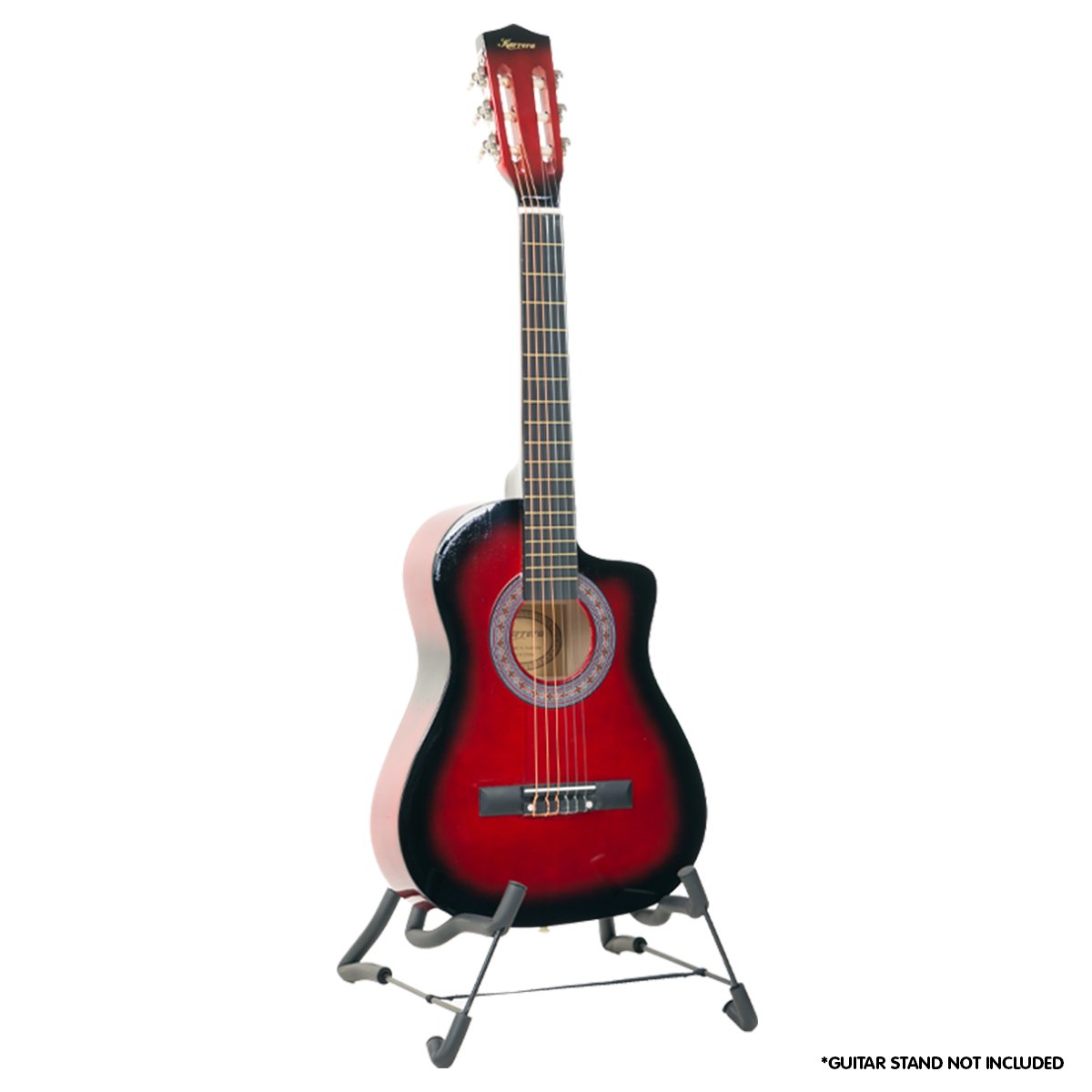 Karrera Children's 34 Inch Cutaway Acoustic Guitar, Red