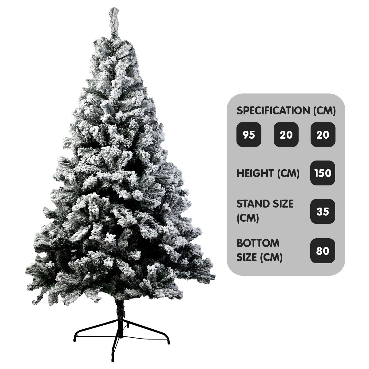 Christabelle Snow-Tipped Artificial Christmas Tree, 1.5 m to 2.4 m