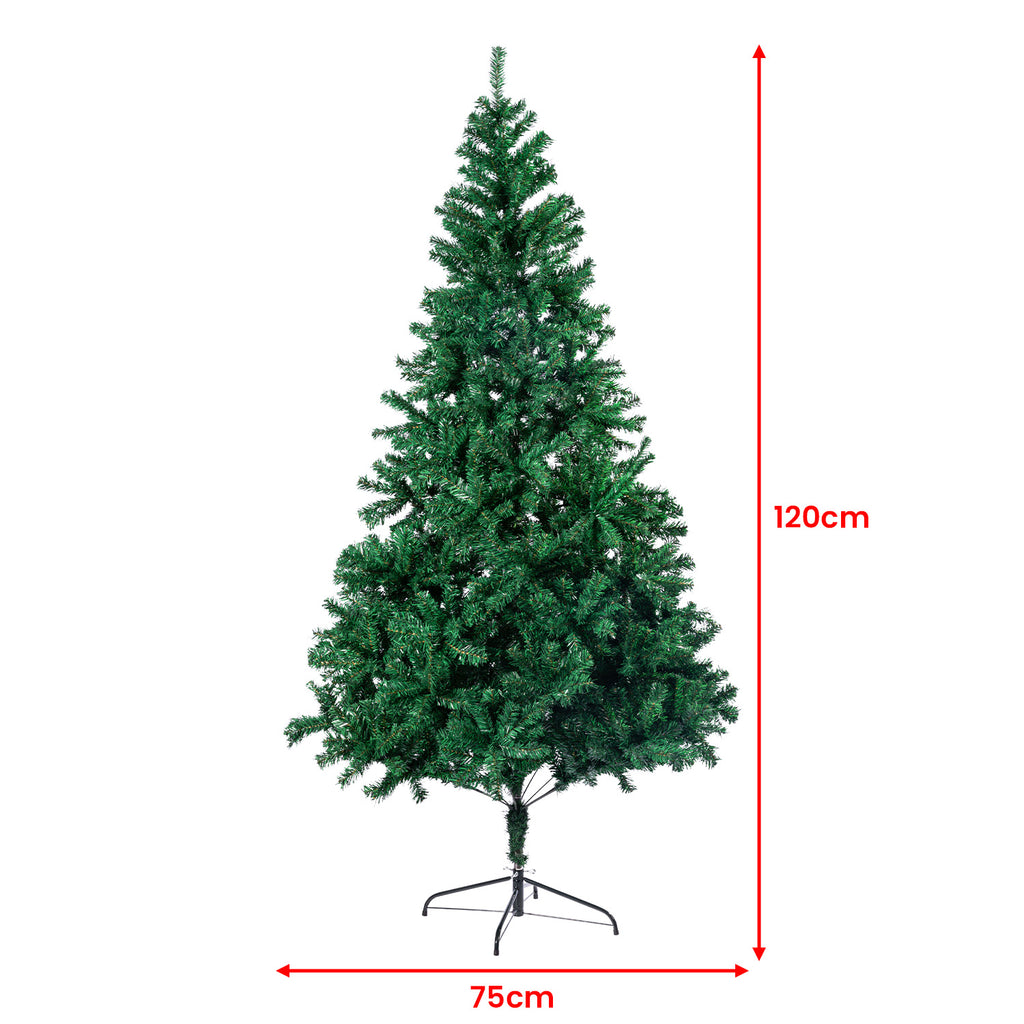 Christabelle 1.2m Green Artificial Christmas Tree Xmas 300 Dense Tips with Metal Stand