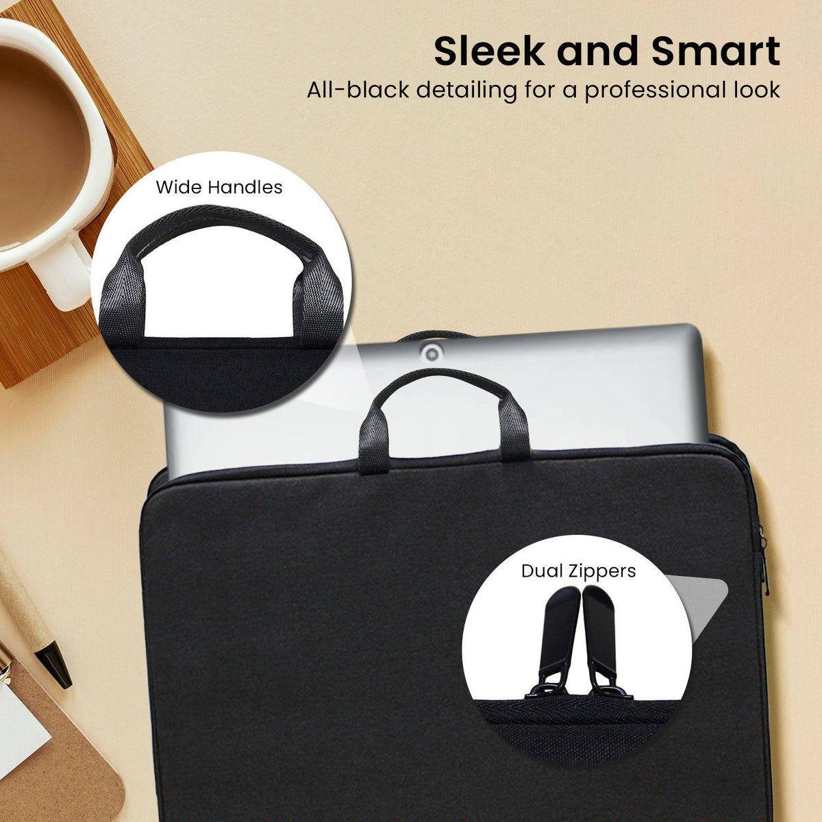 Klika Water-Resistant Laptop Sleeve for 13.3 Inch Laptops