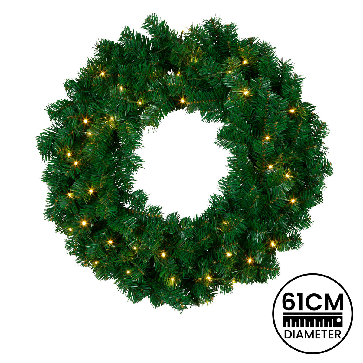 Christabelle Chadwick Wreath with LED Lights, 61 cm, lit up in the dark, photo 5 of 7
