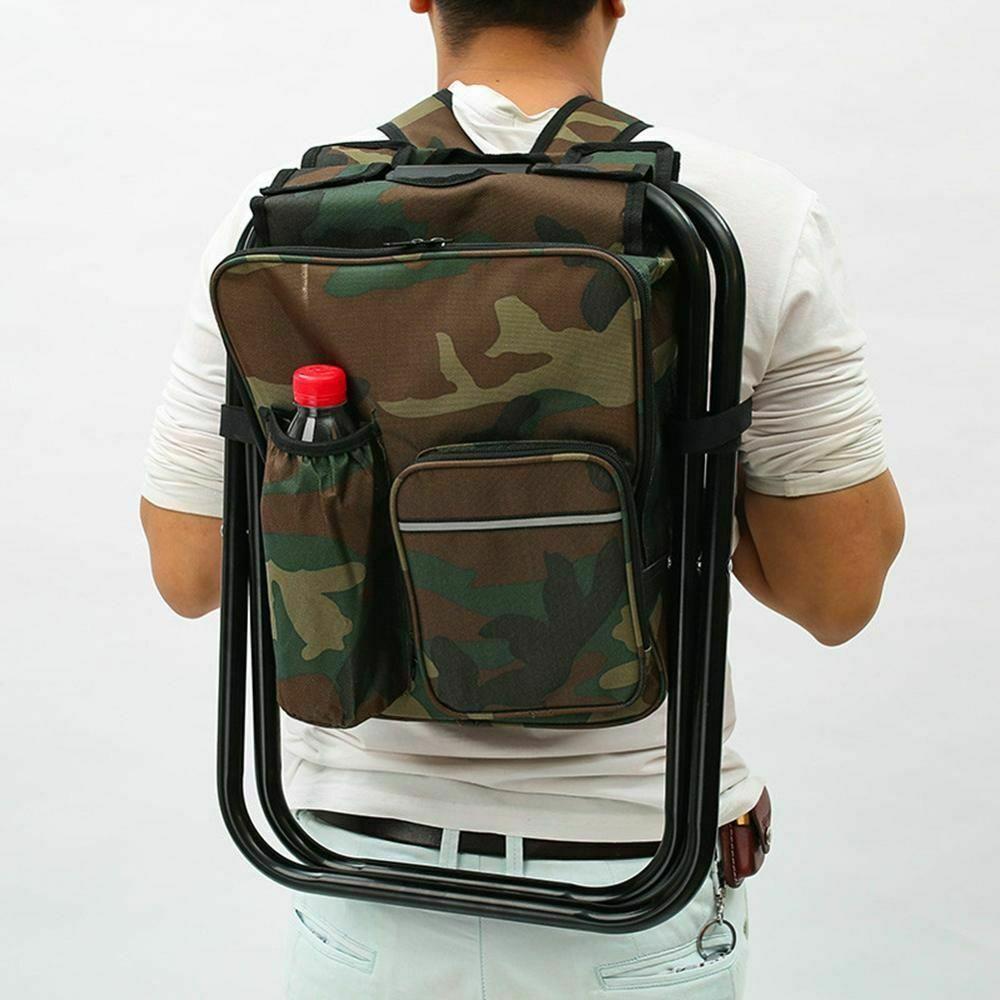 Folding Backpack Chair with Cooler Bag, 150 kg Load