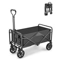 5 Inch Wheel Black Folding Beach Wagon Cart Trolley Garden Outdoor