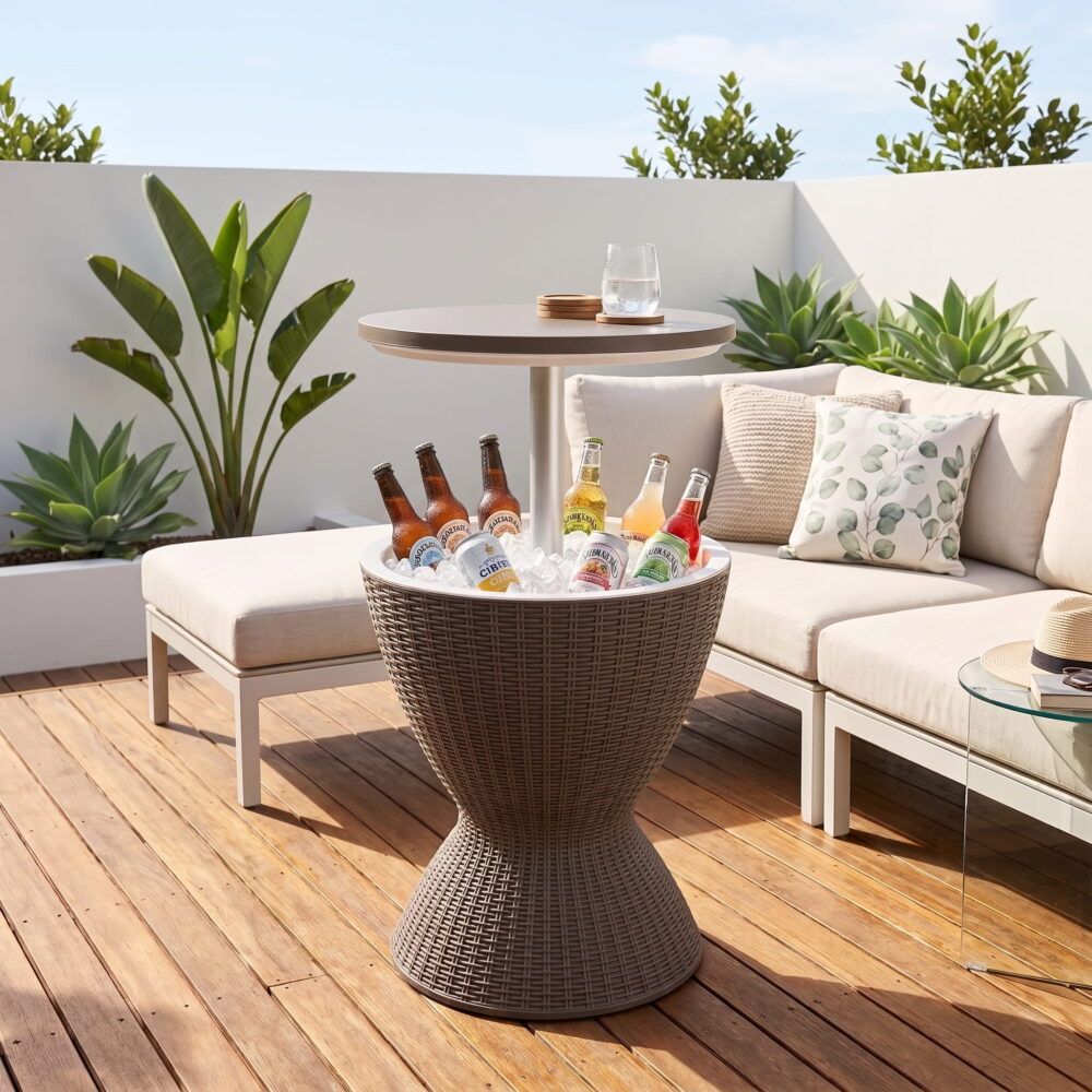 Dreamo Outdoor Ice Bucket Cooler Table, 30 L
