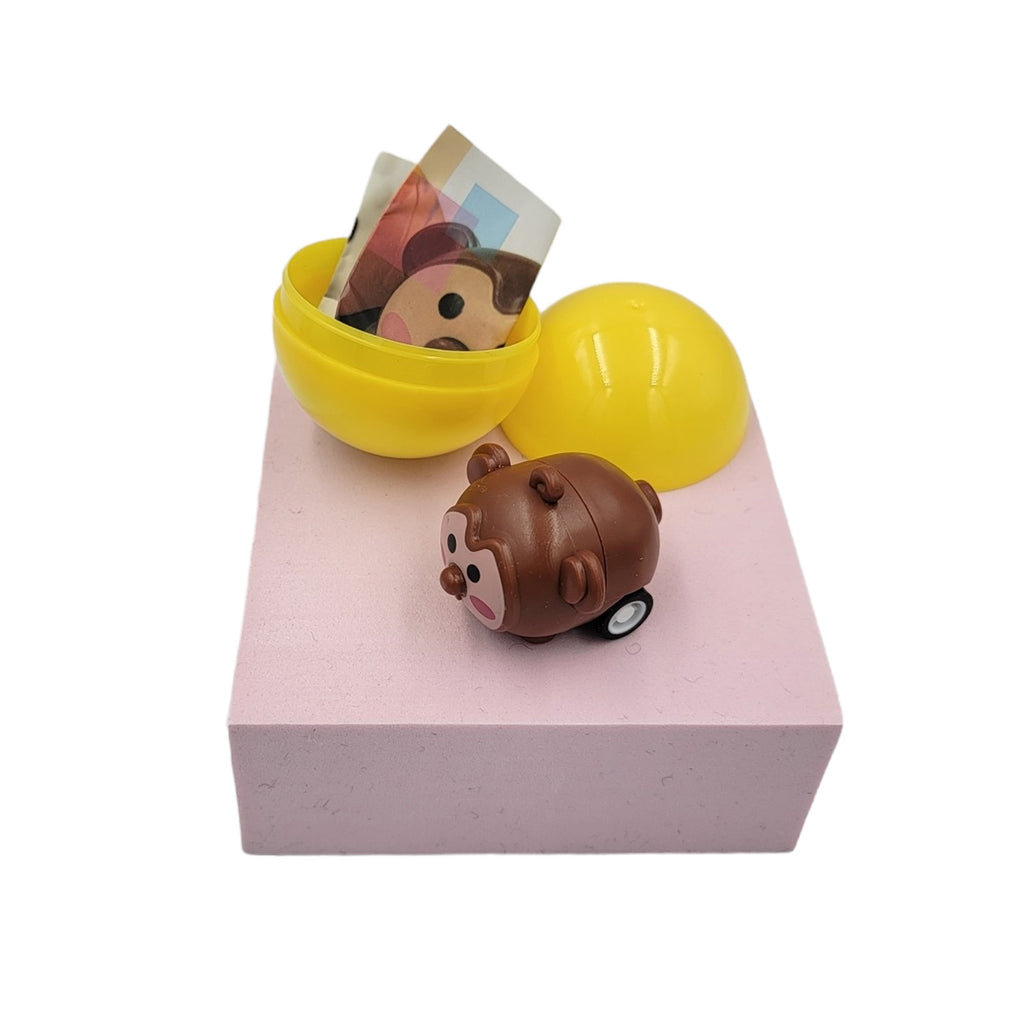 40X Cute Animal Pull Back Car Toy Capsules 50mm Collectible Gacha