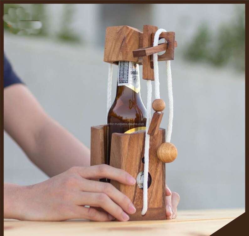 CraftedTimberCreations Beer Bottle Lock Puzzle