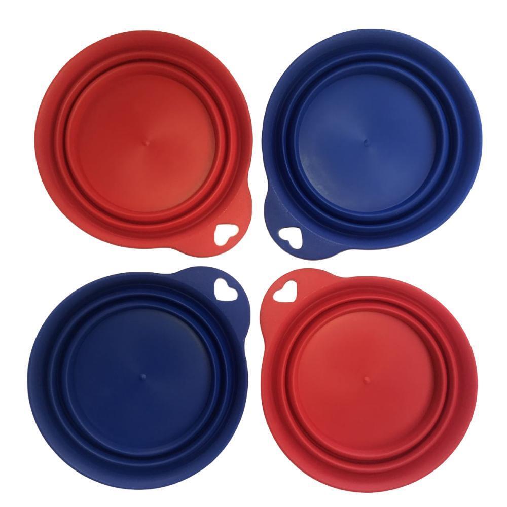 4 x Pet Portable Folding Bowl Dog Cat Food Feeding Water Feeder