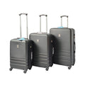 Black ABS Luggage Suitcase Set 3 Code Lock Travel Carry Bag Trolley S
