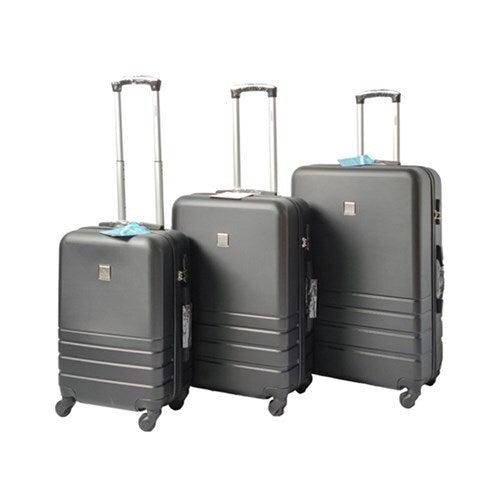Black ABS Luggage Suitcase Set 3 Code Lock Travel Carry Bag Trolley S