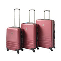 ABS Luggage Suitcase Set 3 Code Lock Travel Carry Bag Trolley Maroon