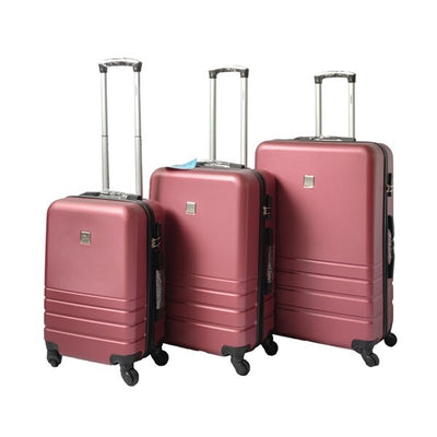 ABS Luggage Suitcase Set 3 Code Lock Travel Carry Bag Trolley Maroon