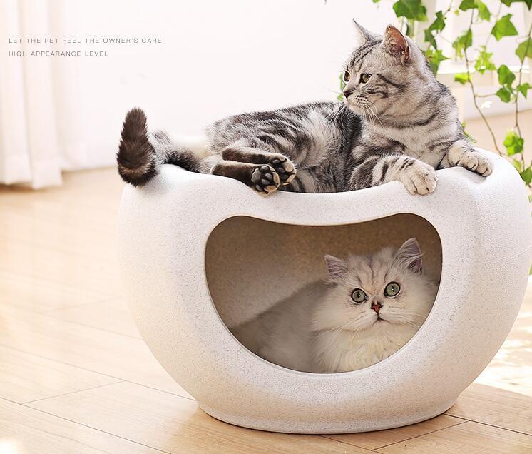YES4PETS Cat Kitten Bed Cave Small Dog House Kennel Plastic Pet Pod