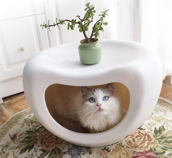 YES4PETS Cat Kitten Bed Cave Small Dog House Kennel Plastic Pet Pod