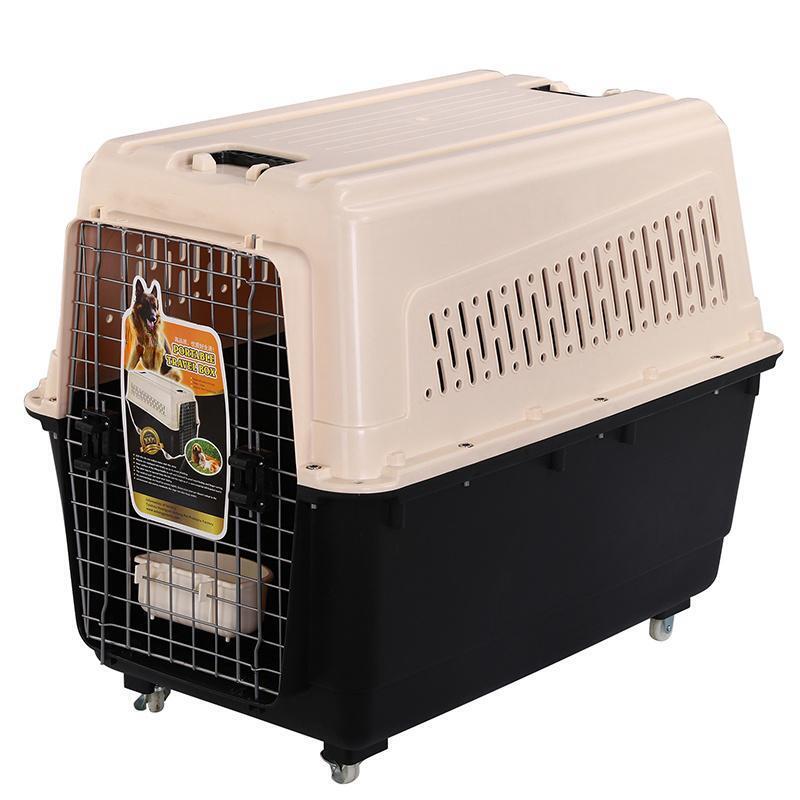 YES4PETS XXXL Plastic Pet Dog Carrier Transport Cat Cage With Wheels