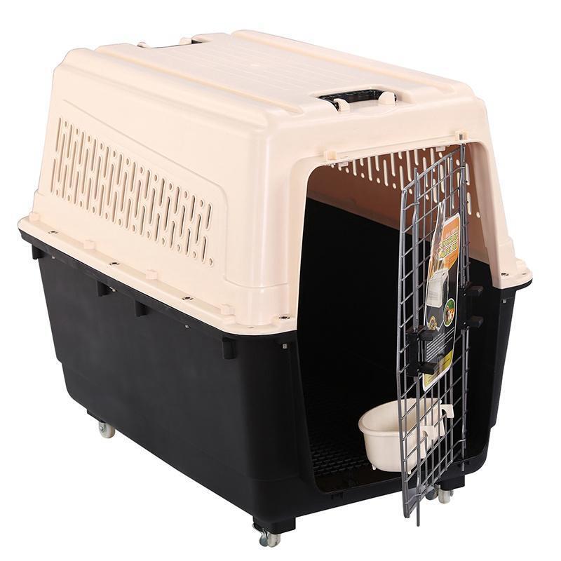 YES4PETS XXXL Plastic Pet Dog Carrier Transport Cat Cage With Wheels