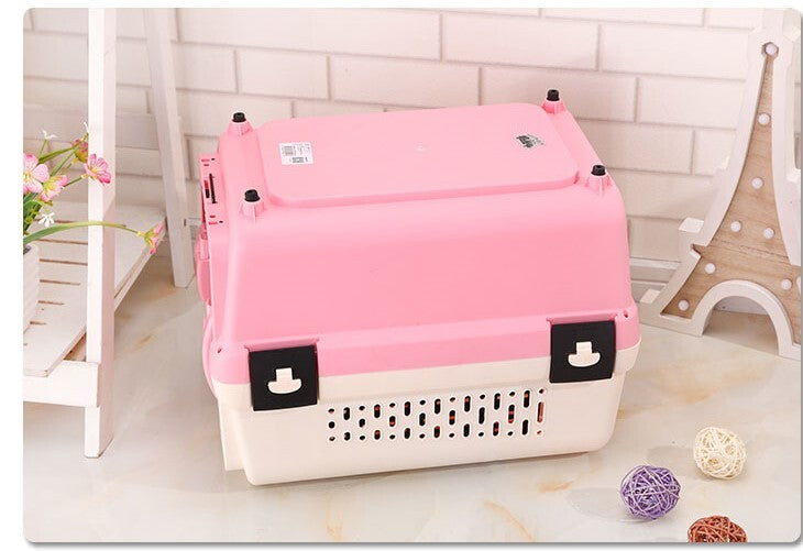 YES4PETS Portable Plastic Dog Cat Pet Pets Carrier Travel Cage