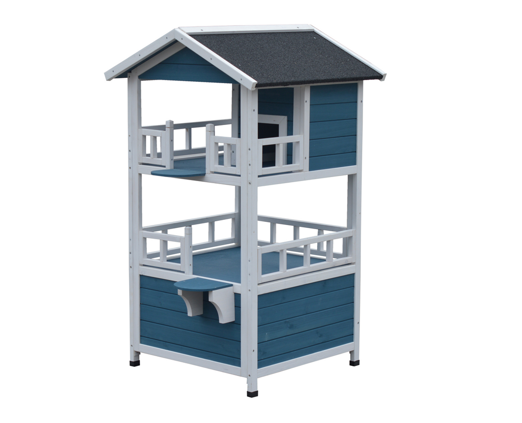 YES4PETS Double Story Cat Shelter Condo