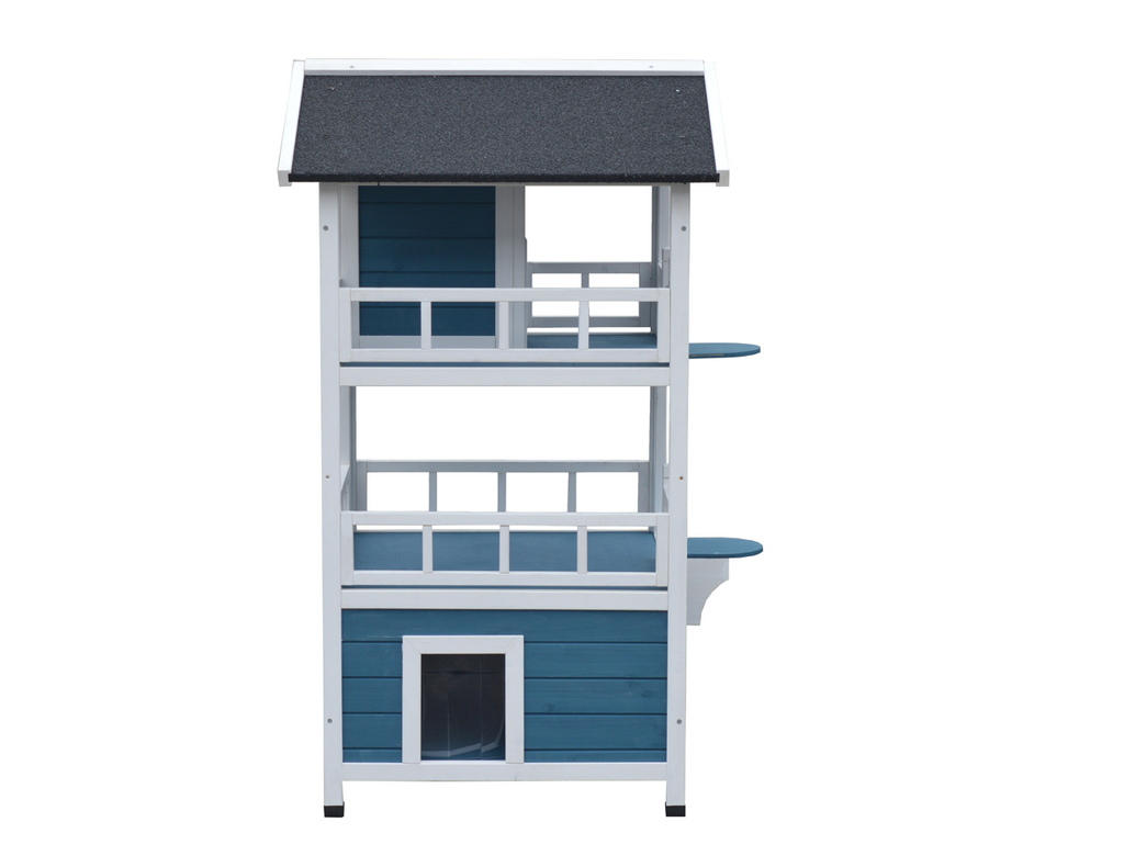 YES4PETS Double Story Cat Shelter Condo