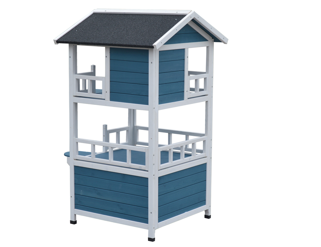 YES4PETS Double Story Cat Shelter Condo