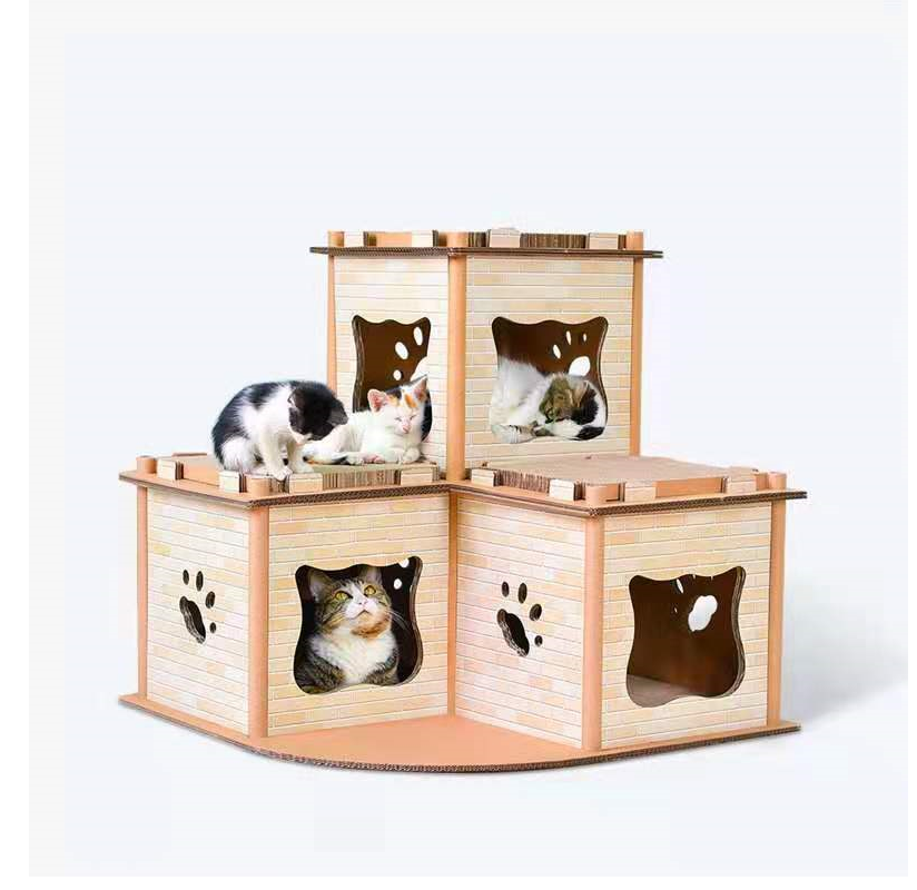 YES4PETS Cat Cardboard House Tower Condo Scratcher Pet Post Pad Mat