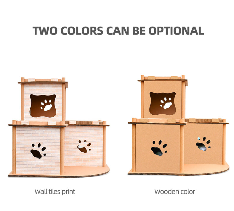 YES4PETS Cat Cardboard House Tower Condo Scratcher Pet Post Pad Mat