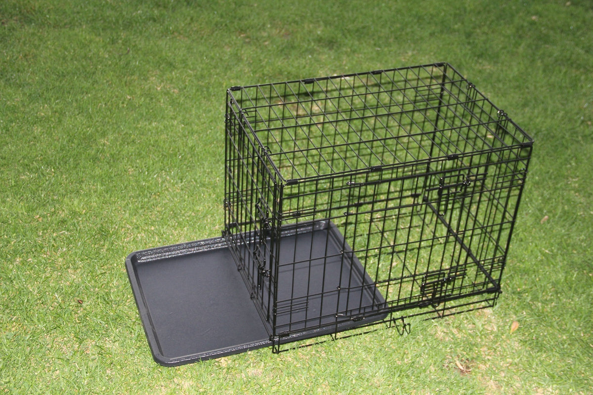 YES4PETS 24' Collapsible Metal Dog Puppy Crate Puppy Cage Cat Rabbit