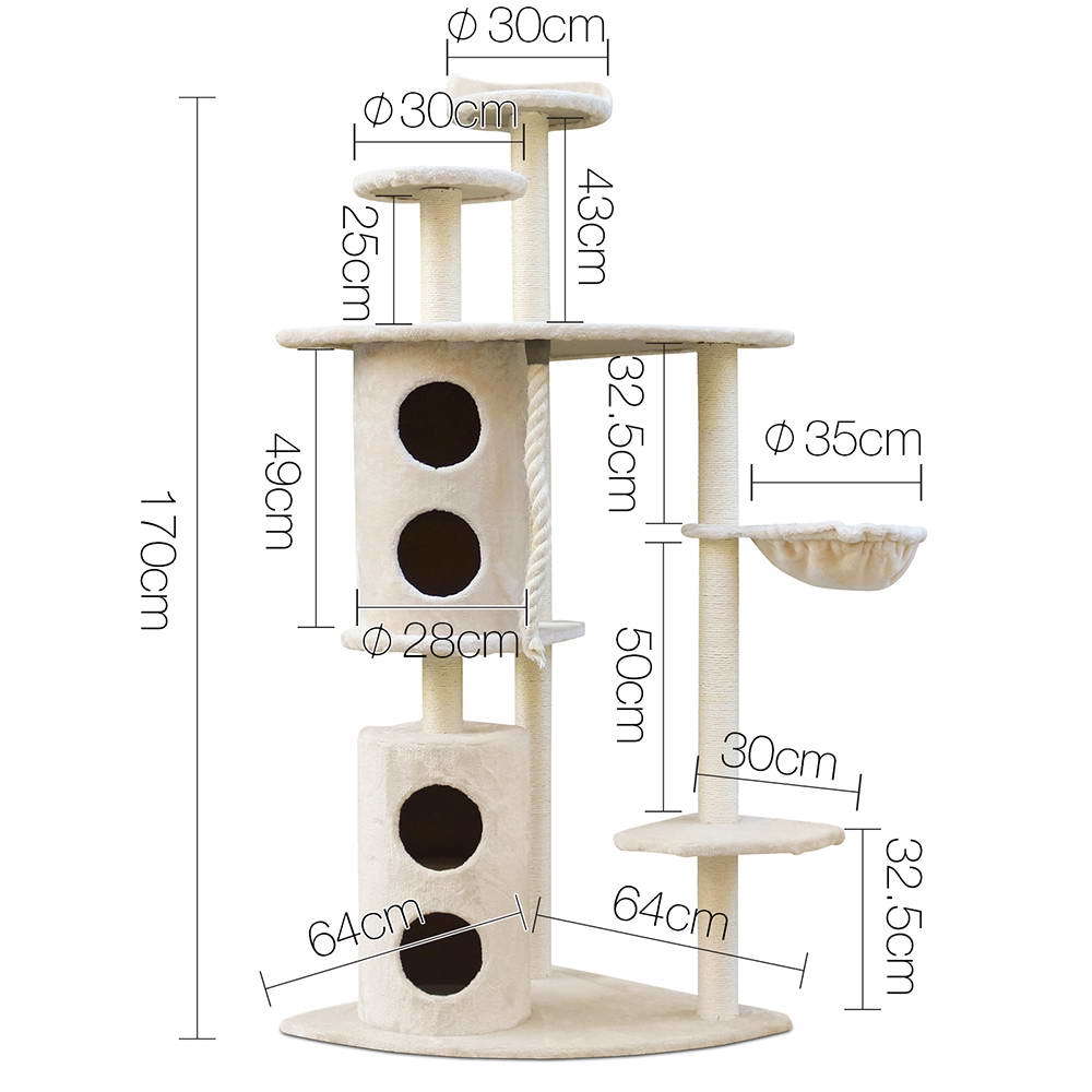 YES4PETS 170cm XL Multi Level Cat Scratching Post Tree Post House