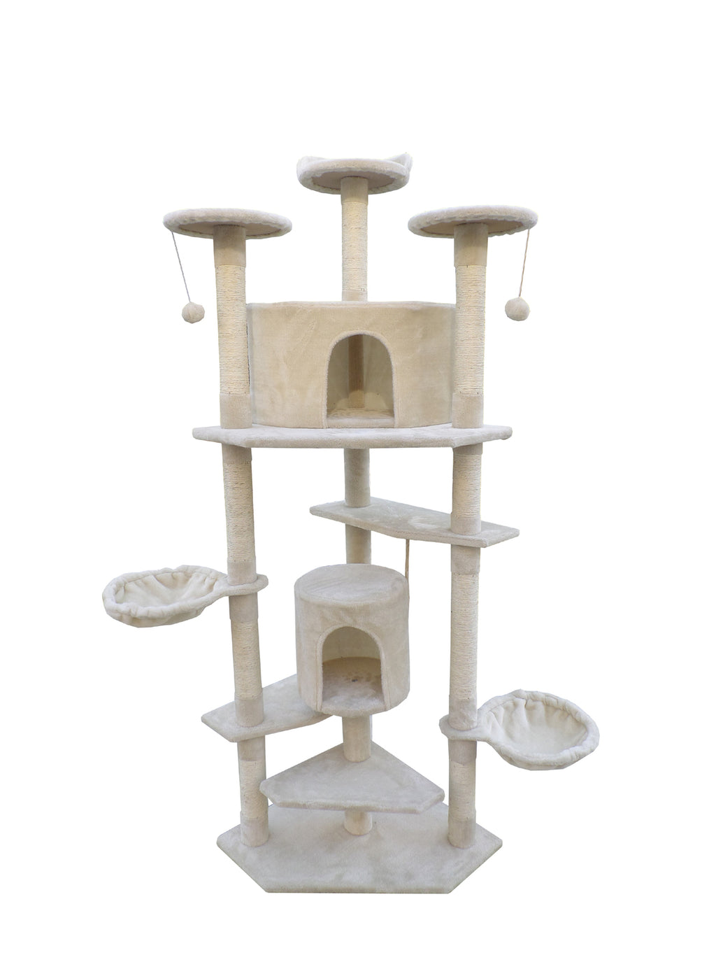 YES4PETS 200 cm Cat Scratching Post Tower, Beige