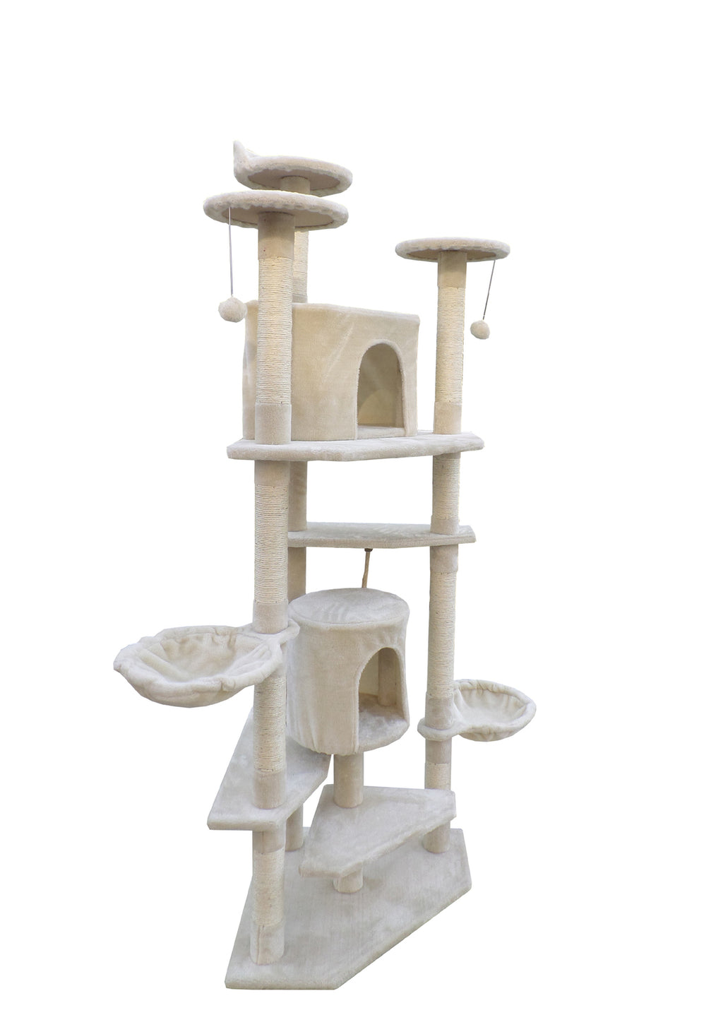 YES4PETS 200 cm Cat Scratching Post Tower, Beige, photo 2 of 5