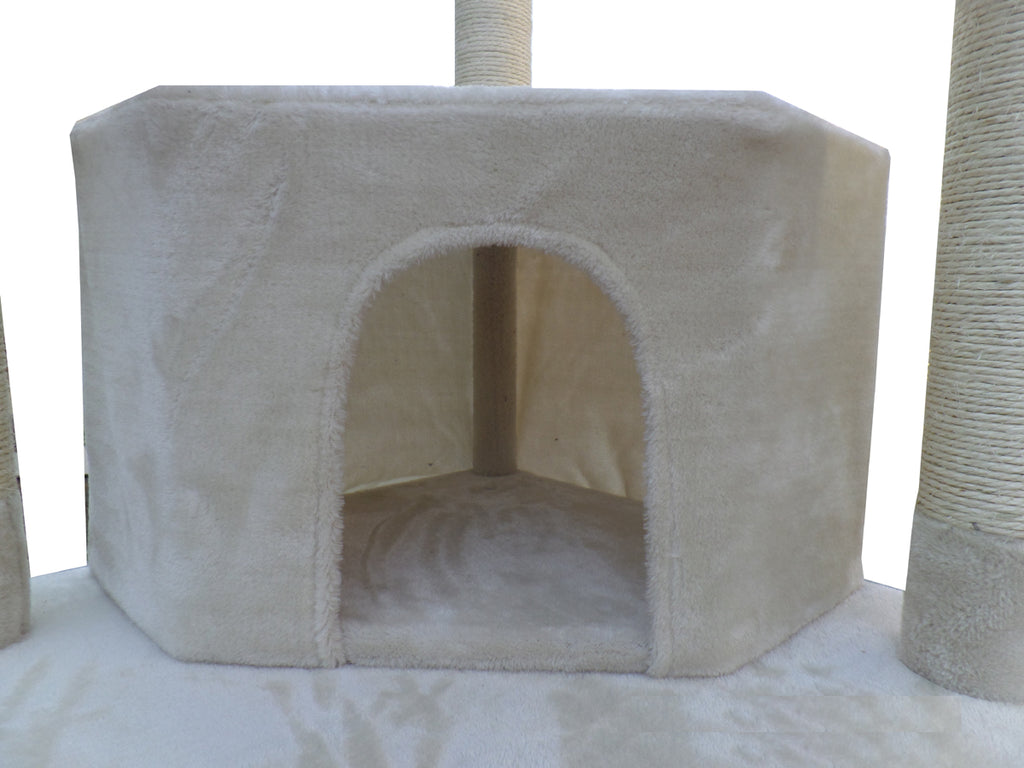 YES4PETS 200 cm Cat Scratching Post Tower, Beige, photo 3 of 5