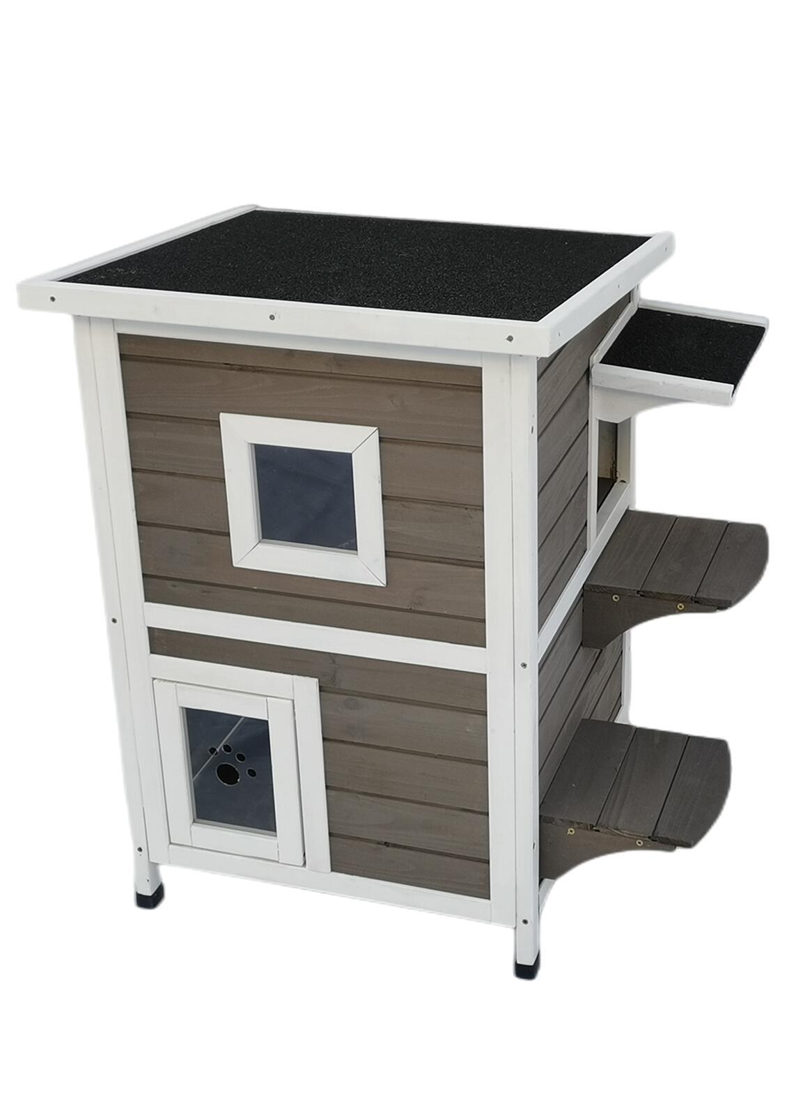 YES4PETS 2 Story Cat Shelter Condo