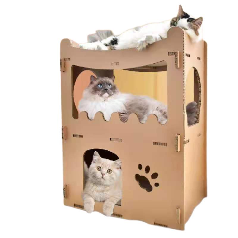 YES4PETS Cat Cardboard House Tower Condo Scratcher Pet Post Furniture