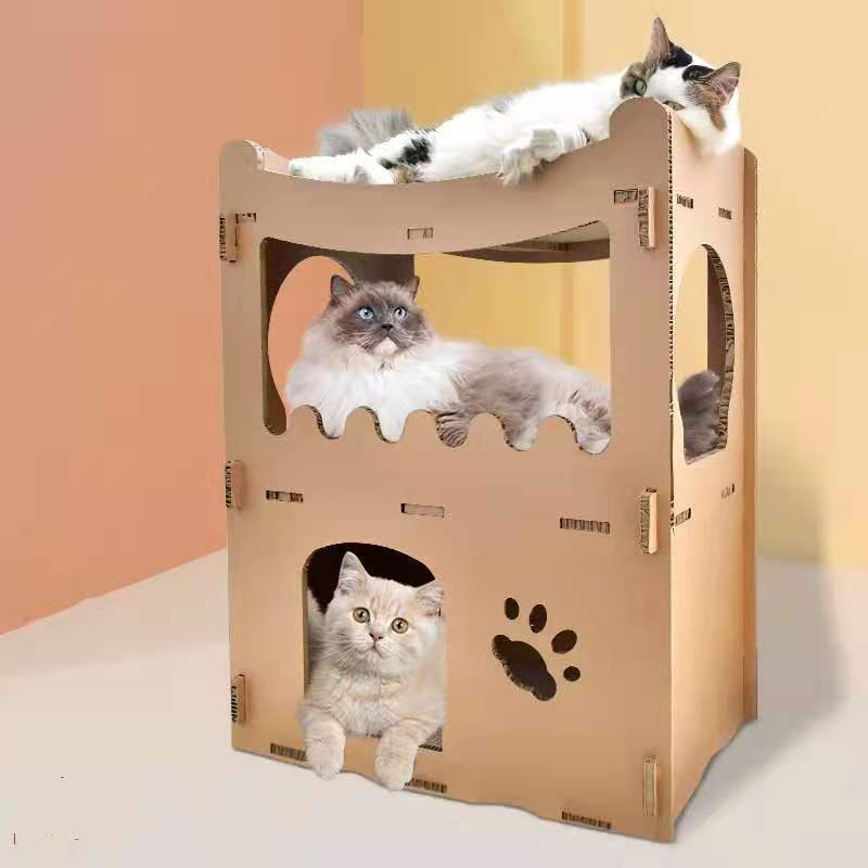 YES4PETS Cat Cardboard House Tower Condo Scratcher Pet Post Furniture